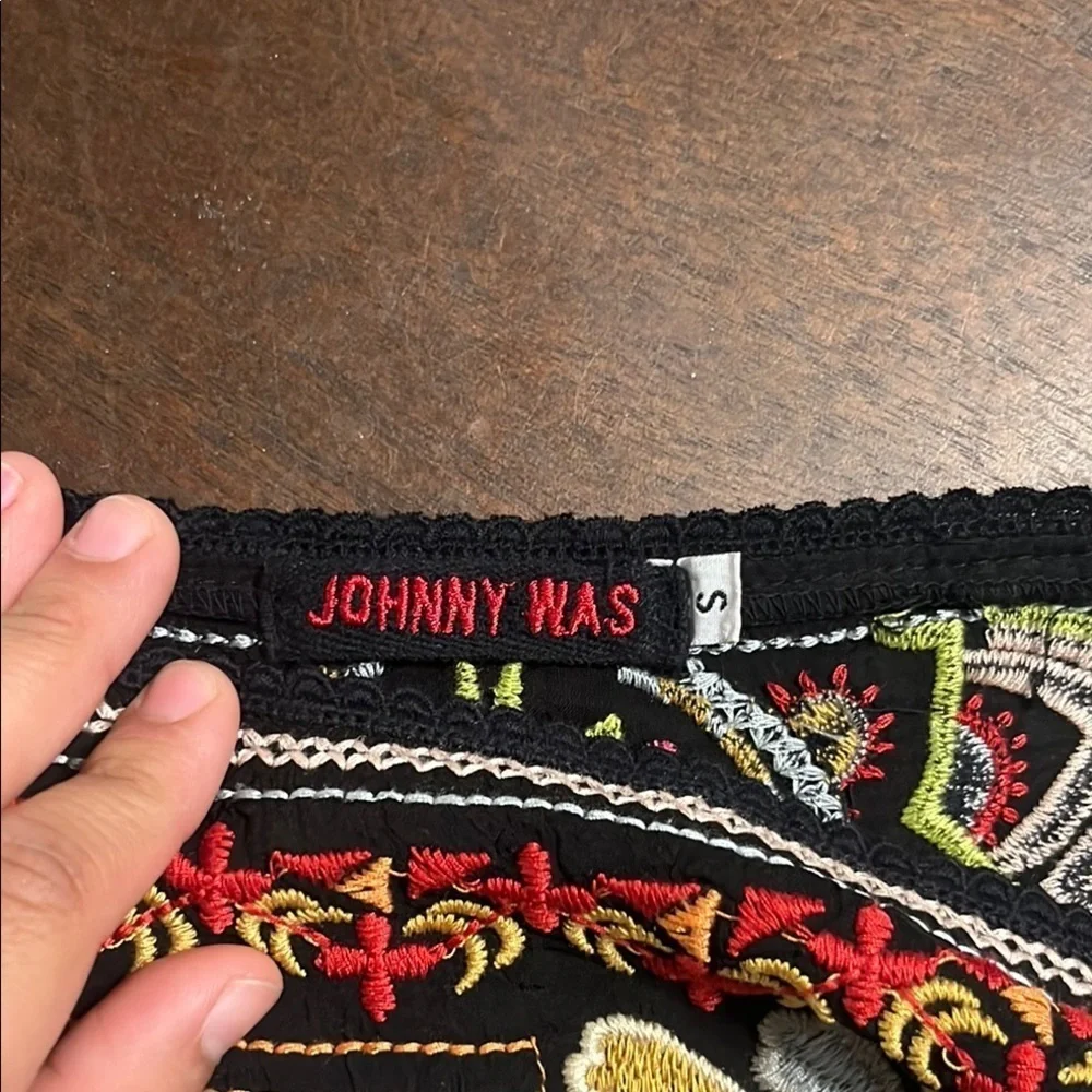 Johnny was Black Dress with Colorful Embroidery